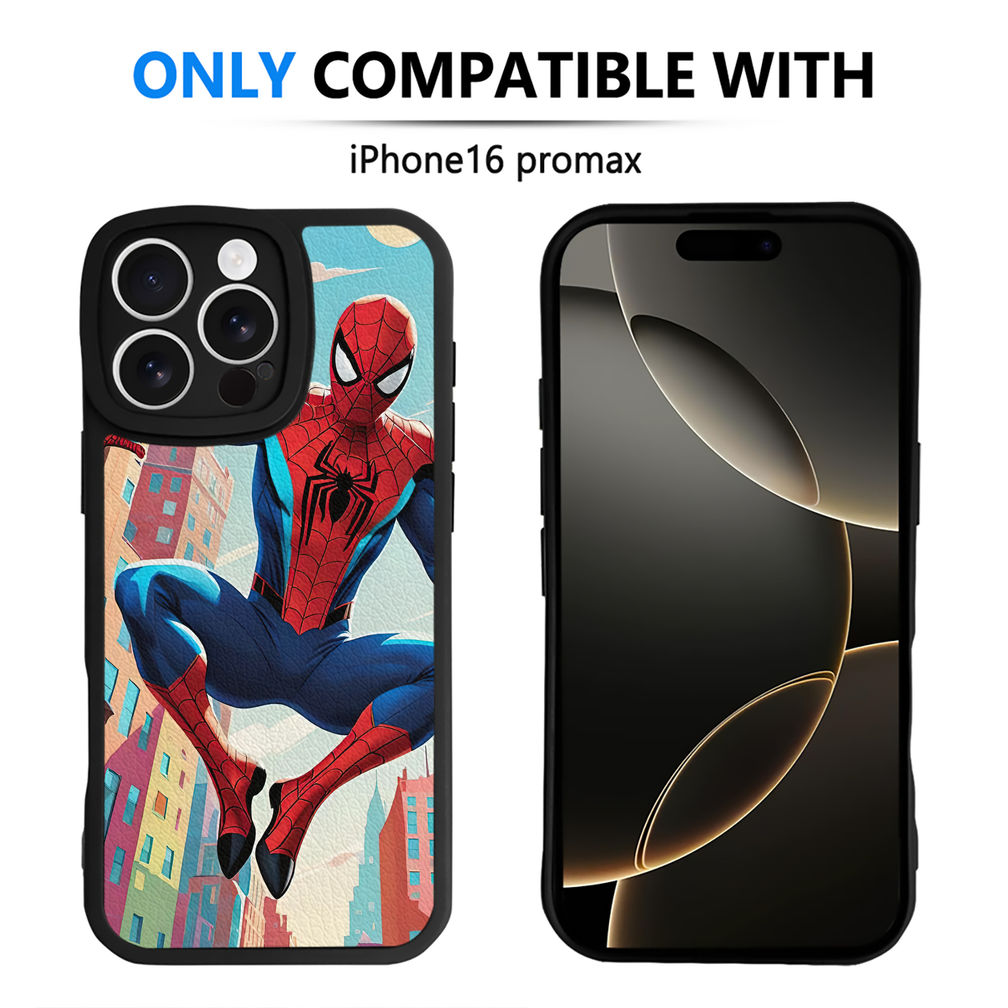 Spider Man スパイダーマン 【iPhone 16シリーズ対応】シリコンスマホケース（レザー調） 材質：シリコン